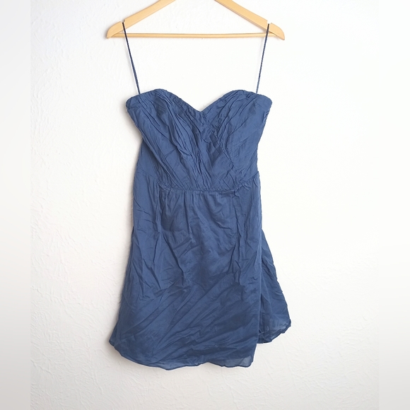 Express Mini Blue Dress Size 12 Bare Top - Picture 1 of 6